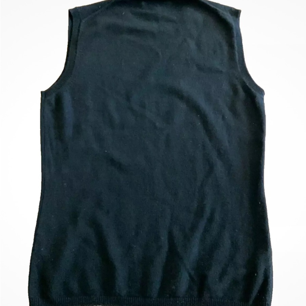 Burberry Womens Gorgeous Pure Cashmere Sweater Vest Black Size Small from Italy - Picture 3 of 5